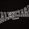 Balenciaga Black Logo-Print Paris Hoodie - Image 6