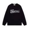 Gucci Black Logo Crewneck Knit Sweater With Long Sleeves