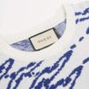 Gucci Blue Wavy GG Cotton Sweater Ivory - Image 3