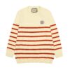 Gucci Red Striped Logo Crew Knit