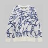 Gucci Blue Wavy GG Cotton Sweater Ivory