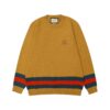 Gucci Web Stripe Yellow Wool Sweater