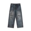 Balenciaga Front Button Ripped Frayed Jeans
