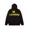 Balenciaga Black Tape Type Ripped Pocket Hoodie Oversized - Image 2